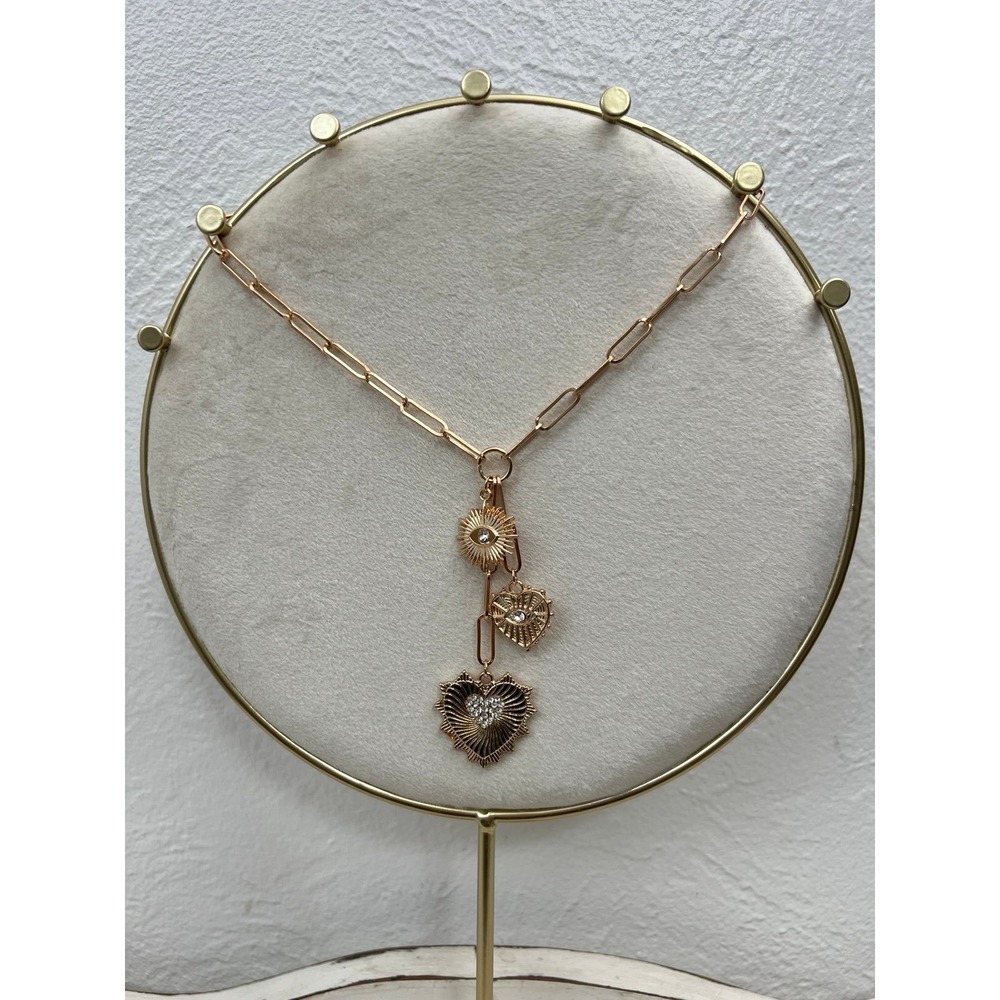 NEW  Fashion Y-Shaped Necklace With Cubic Zirconia‎ Heart Pendant For Women - Picture 3 of 8